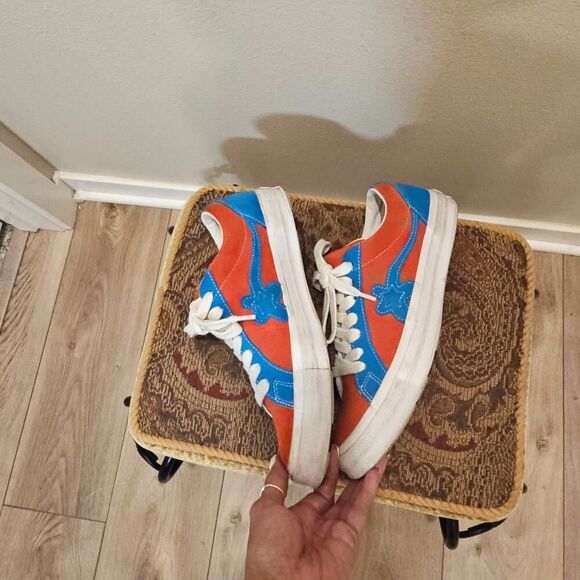 Converse Golf Le Fleur One Star W8.5 / M10.5 Red Blue Suede Sneakers - Picture 3 of 8